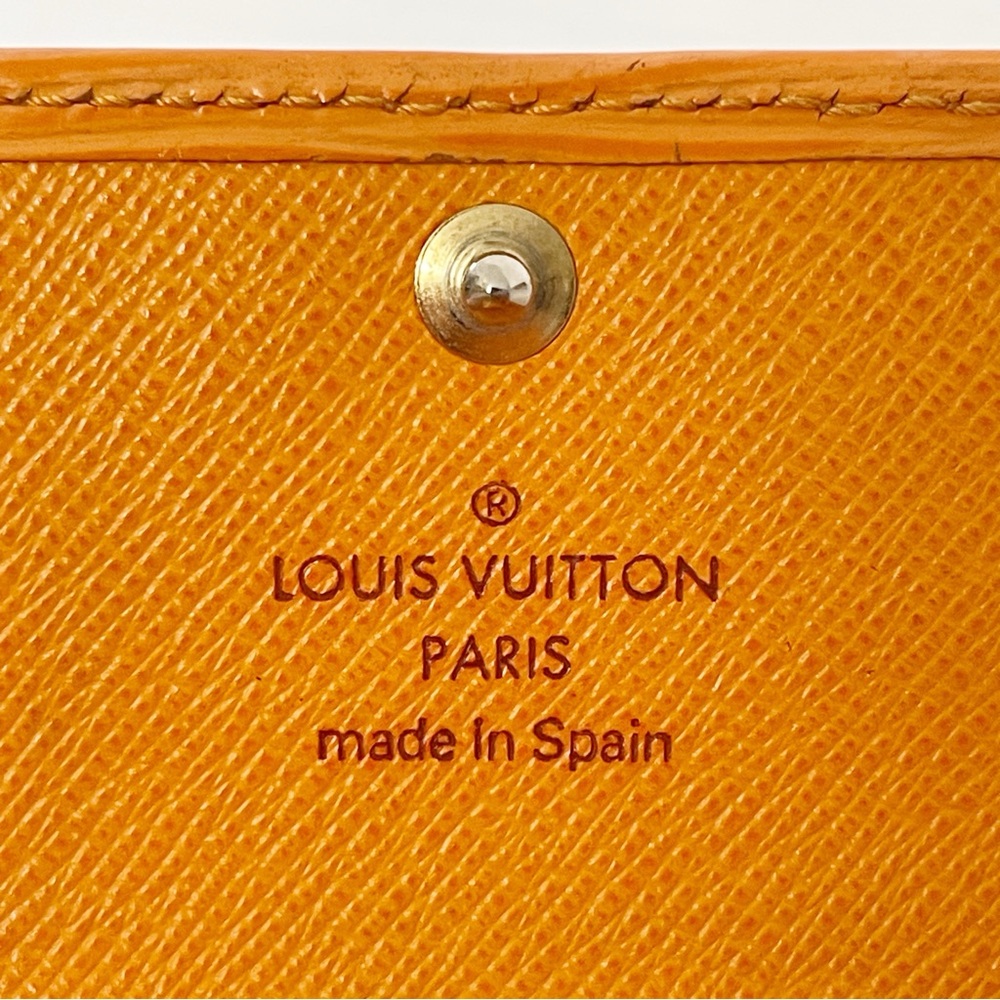 Louis Vuitton orange epi leather four key ring wallet case vintage - Picture 9 of 11